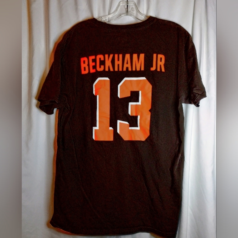 Cleveland Browns NFL Shirt Beckham Jr 13 American Football Orange Sports Large